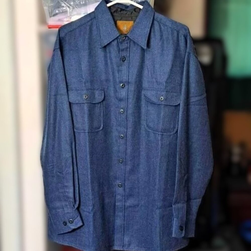 New St. John's Bay Men's Classic Flannel Lined Twill Shacket Made in El Salvador